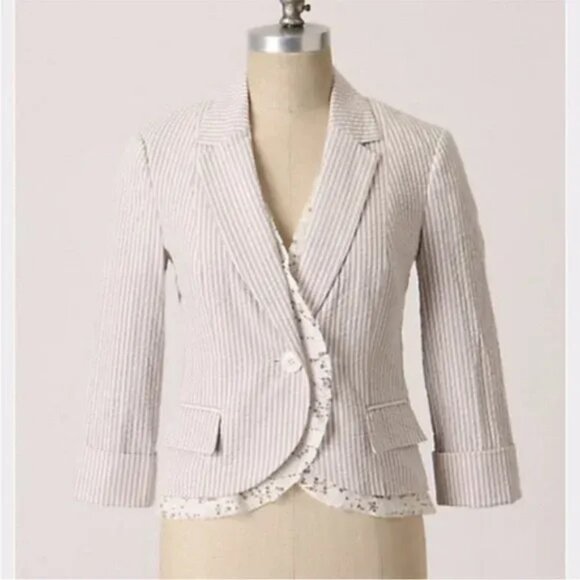 Anthropologie Jackets & Blazers - NWT Anthropologie Tabitha Seersucker Lace Jacket, Size 0